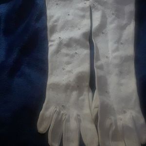 🥀Bride? Vintage WHITE elbow length gloves
